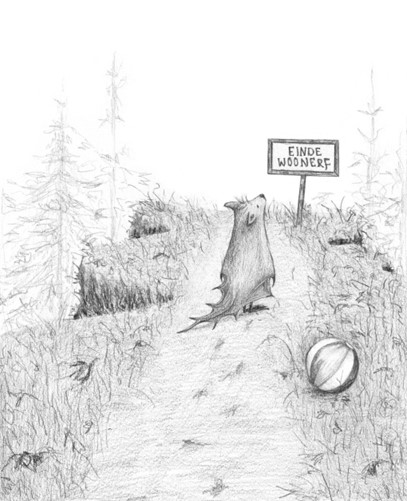 einde woonerf tekening