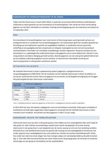 Kansenkaart of verwachtingskaart meervleermuis Noord-Holland