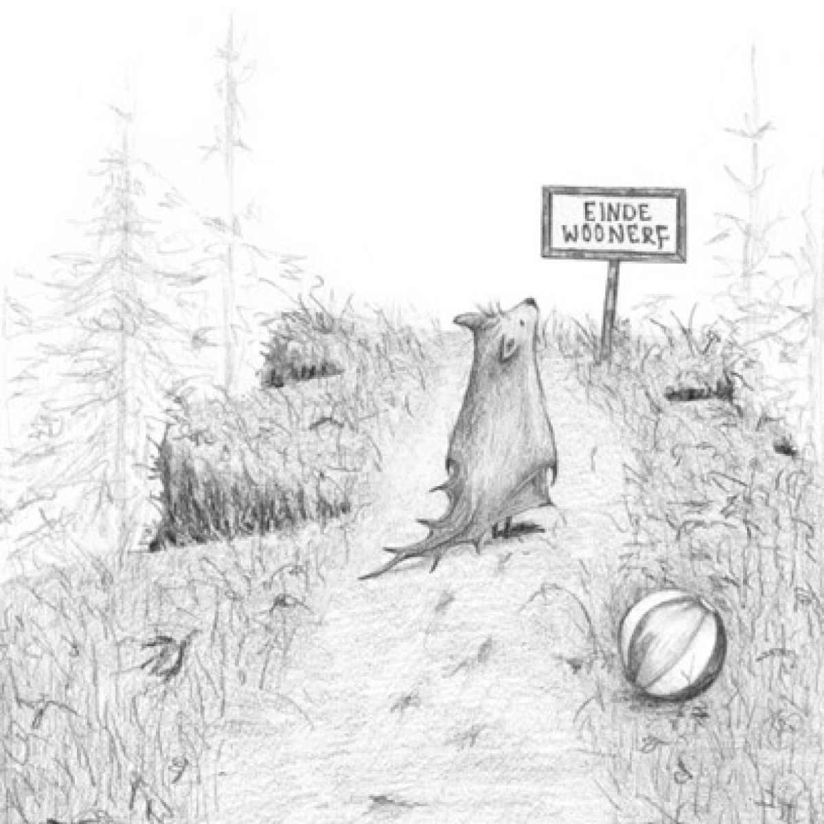 einde woonerf tekening