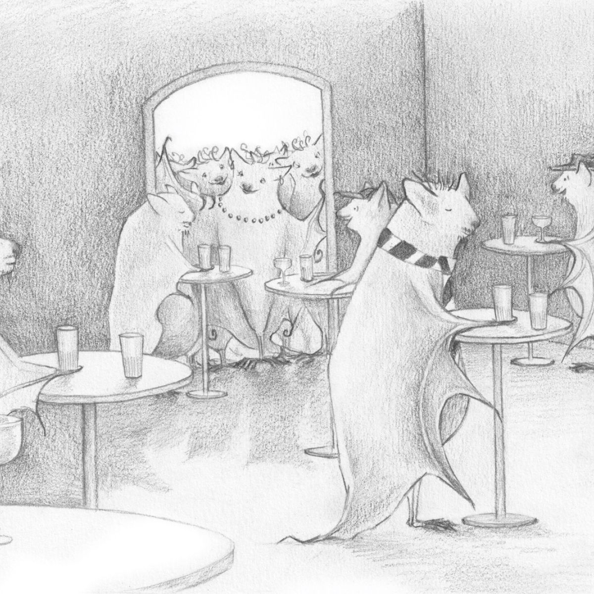 dating cafe met meervleermuisvrouwen aan de poort